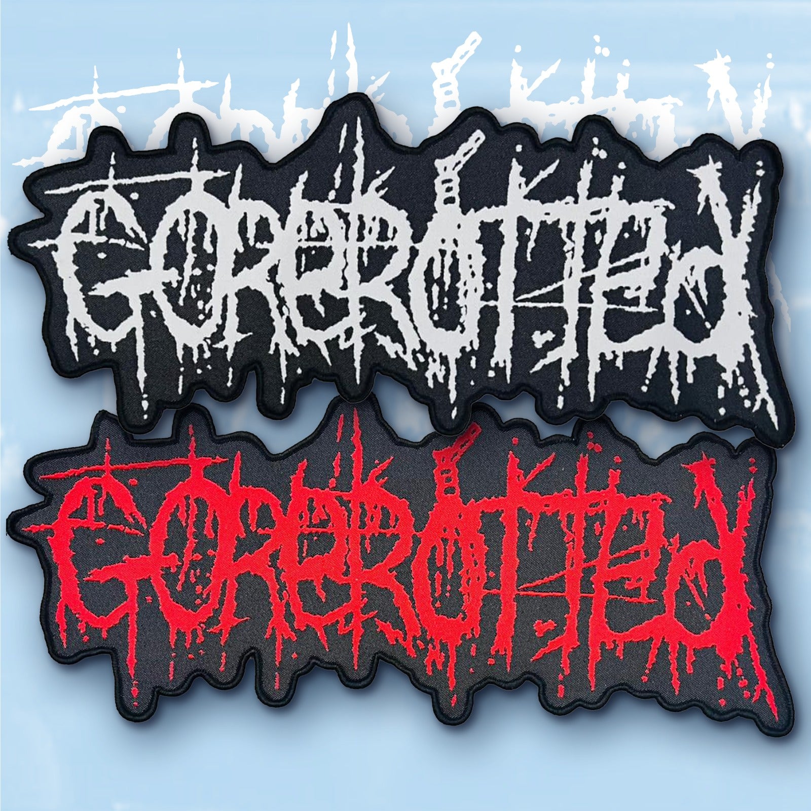 gorerotted-logo-patch-tiss-oversized-noir-et-rouge image 1