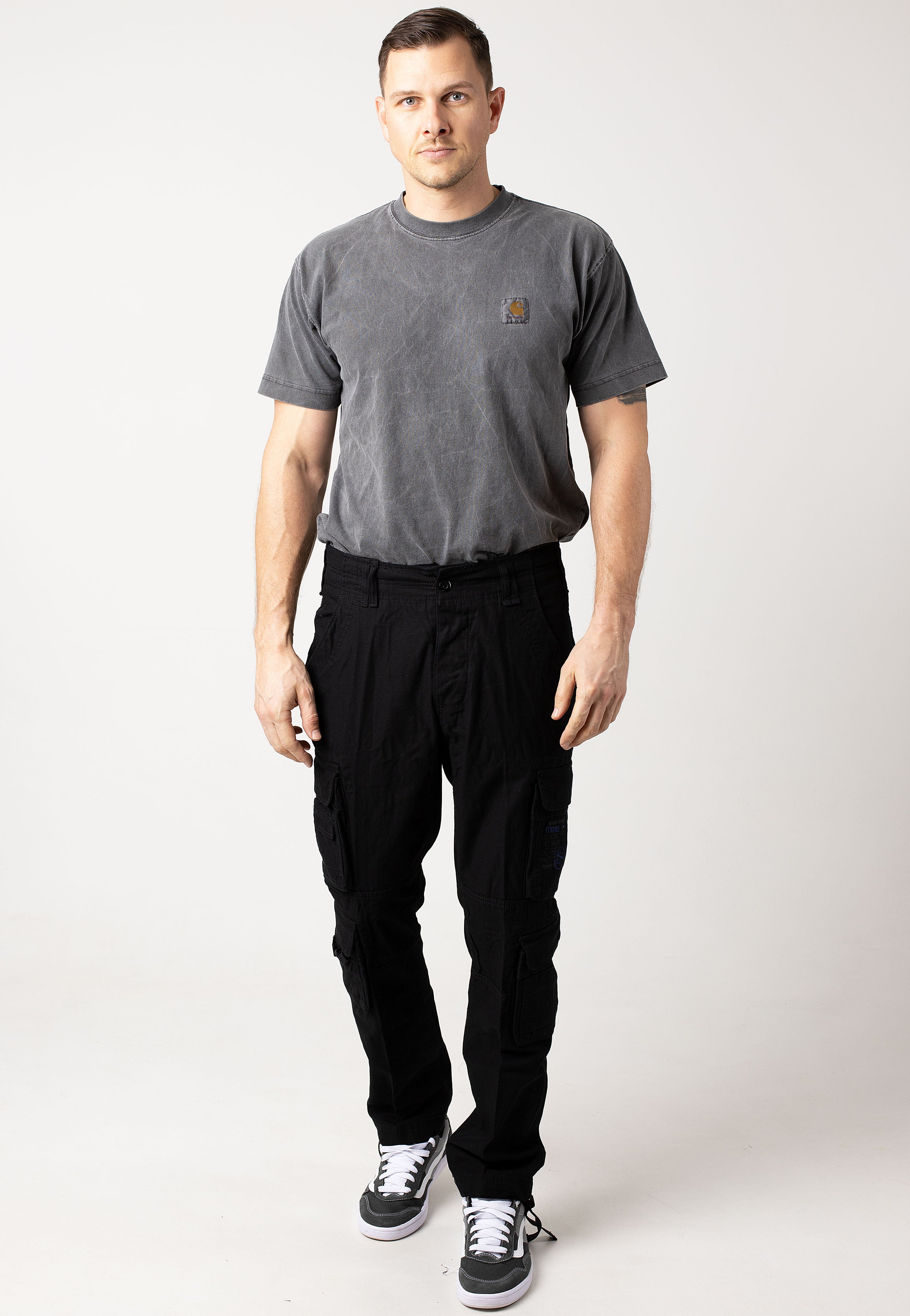 brandit-pure-slim-fit-pantalon-cargo-noir-homme image 2
