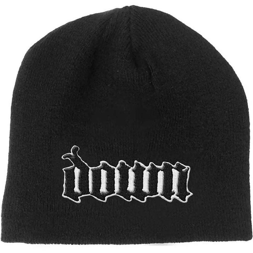 down-logo-beanie-bonnet-brod-noir image 1