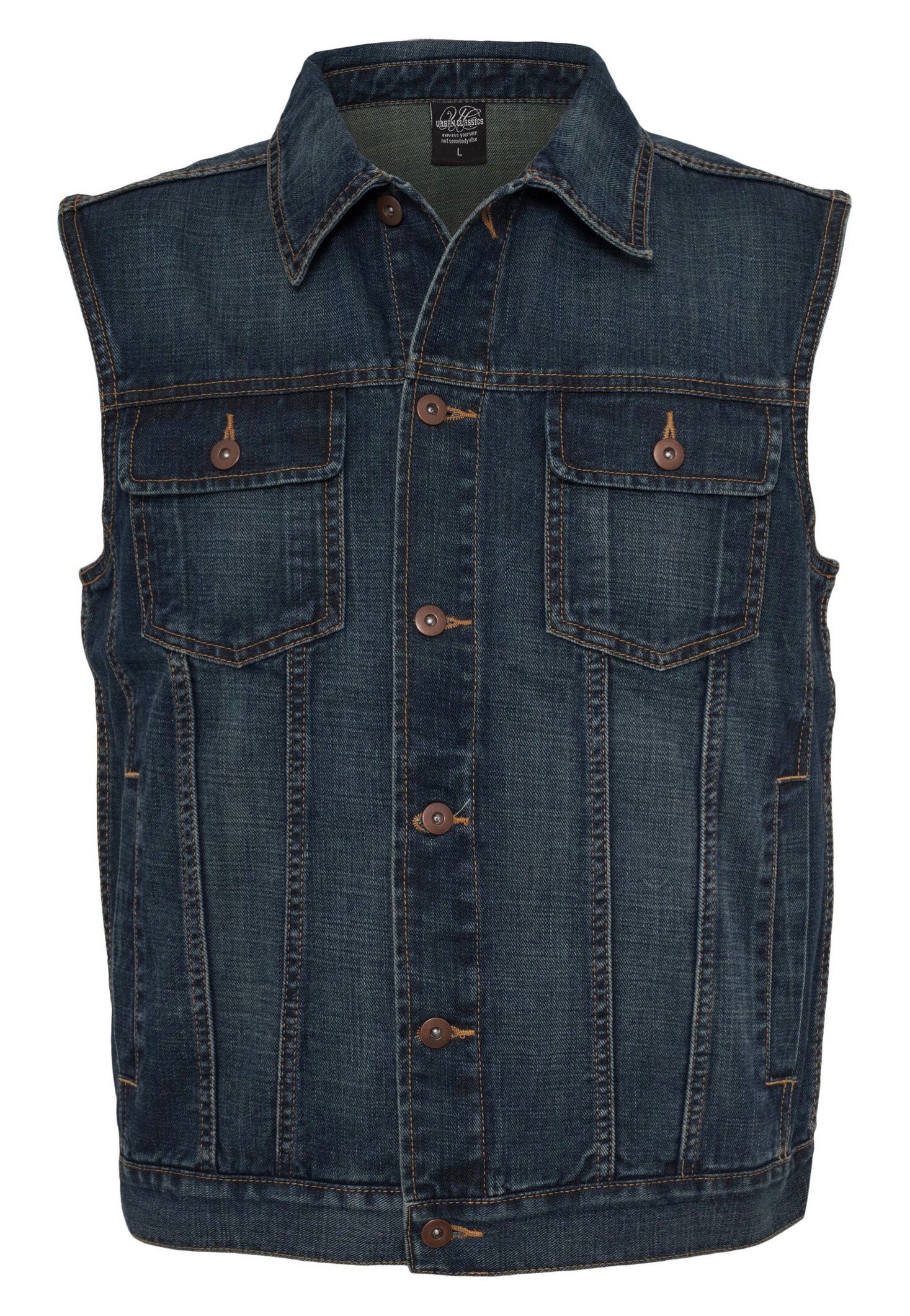 urban-classics-denim-gilet-jean-homme-bleu-denim image 7