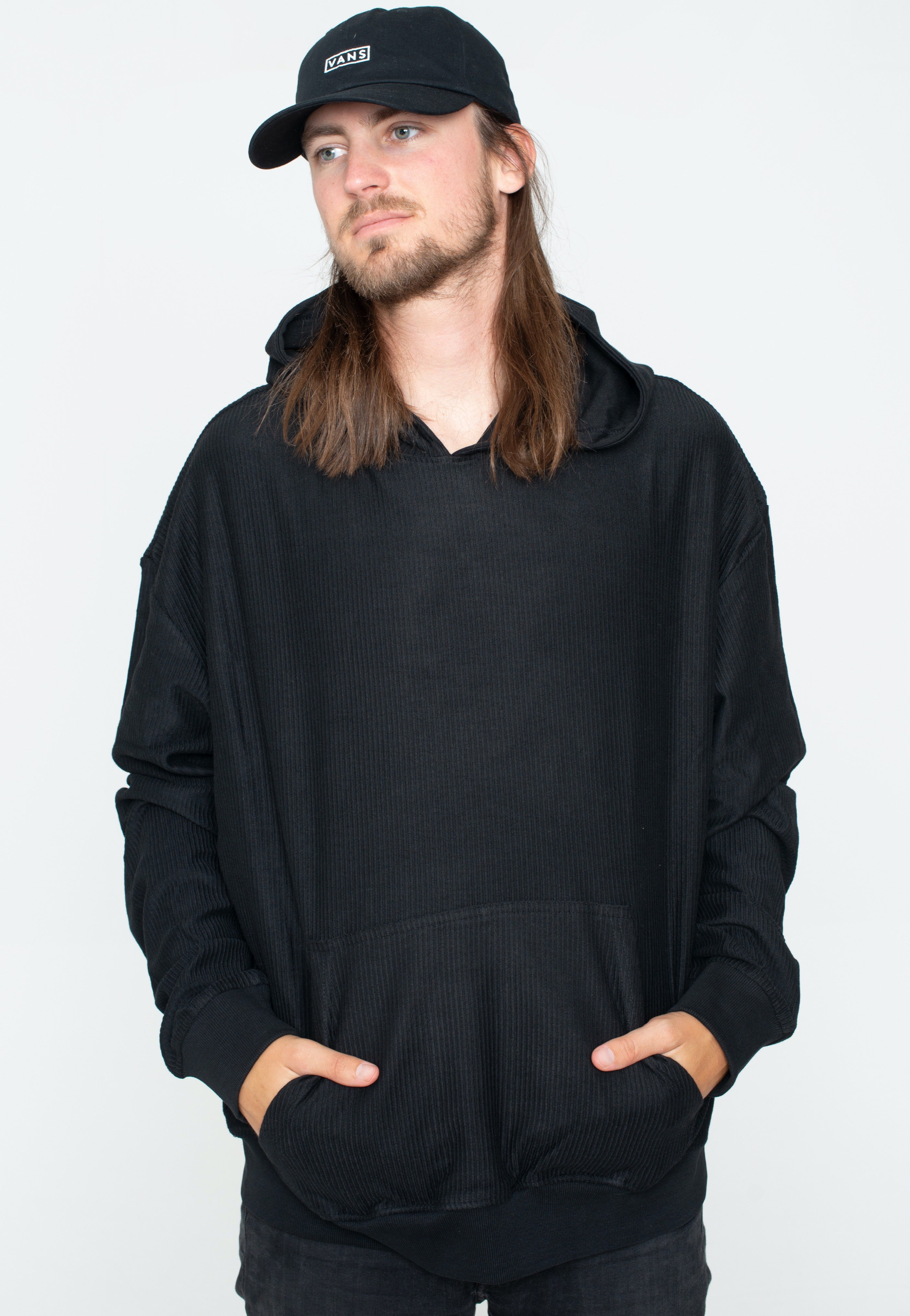 urban-classics-rib-terry-boxy-hoodie-noir-streetwear image 1