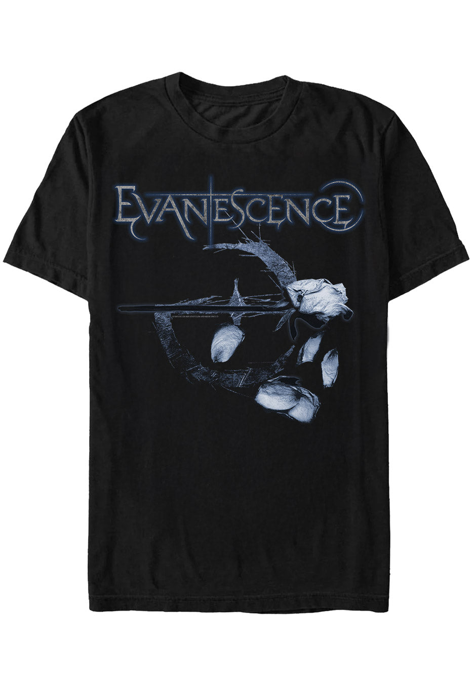 evanescence-logo-petals-t-shirt-noir-taille-m-manches-courtes image 1