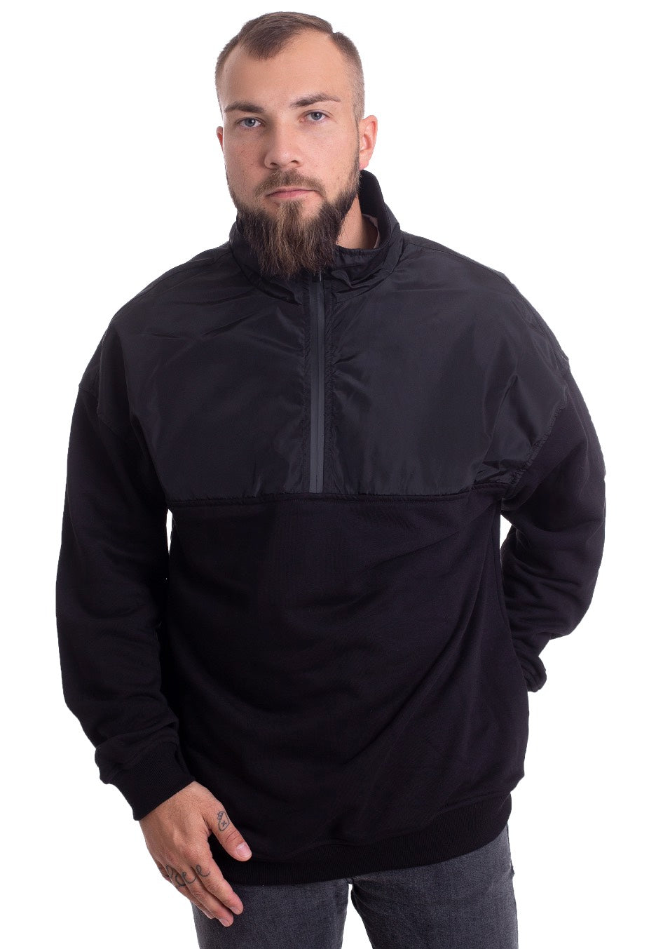 urban-classics-military-troyer-sweat-noir-homme image 1