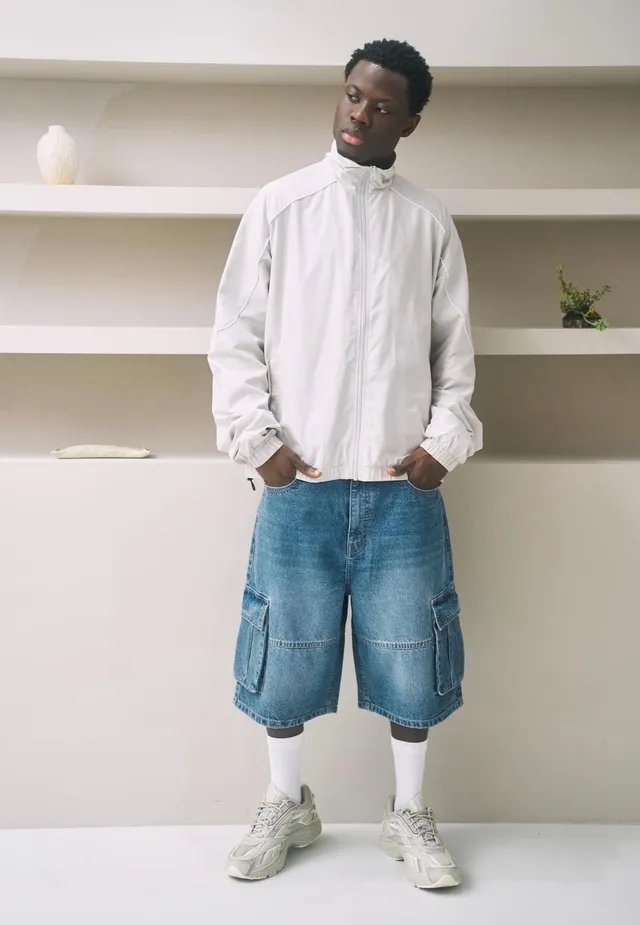 urban-classics-cargo-short-jean-bleu-clair-homme image 1
