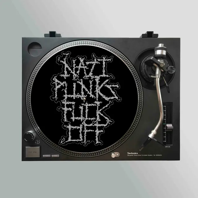 783punx-nazi-punks-fuck-off-slipmat-vinyle-noir-argent image 1