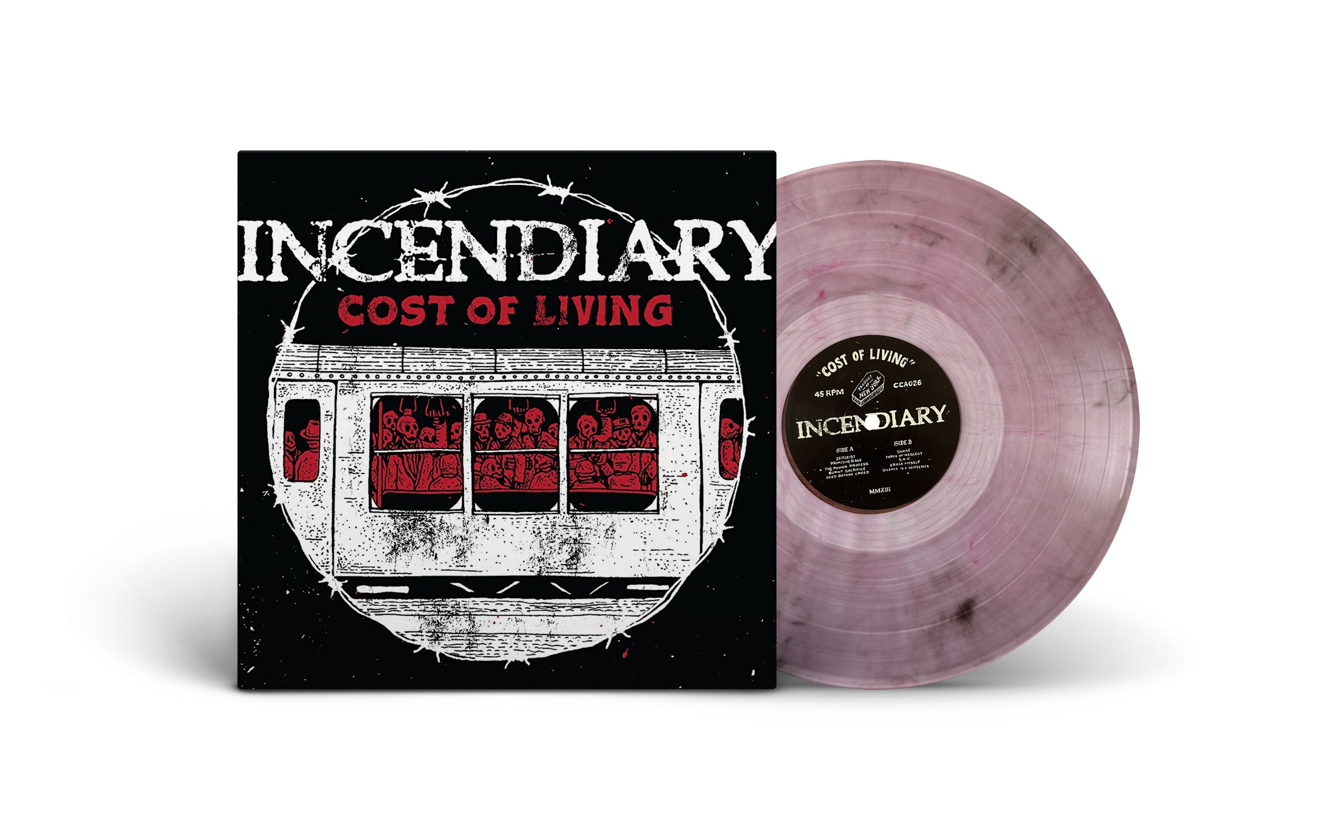 incendiary-cost-of-living-vinyle-lp-rouge-splatter image 3