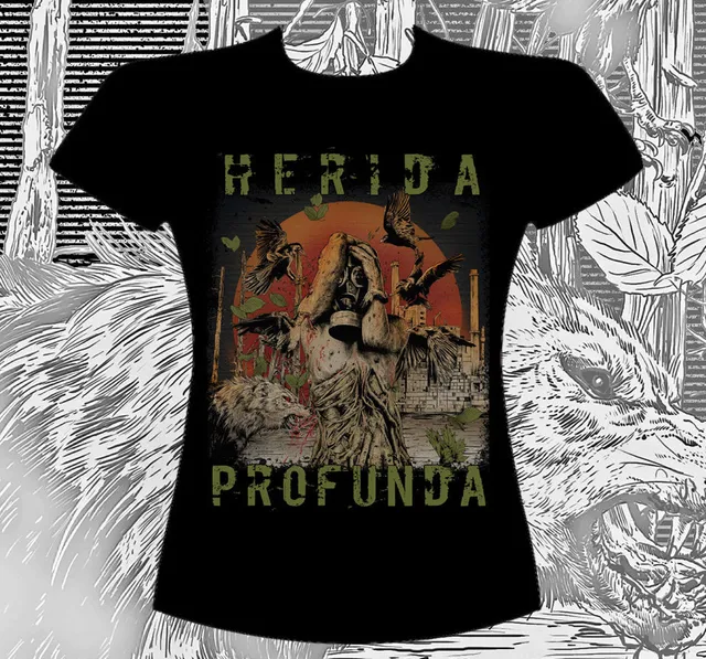 herida-profunda-human-t-shirt-femme-girly-noir image 1