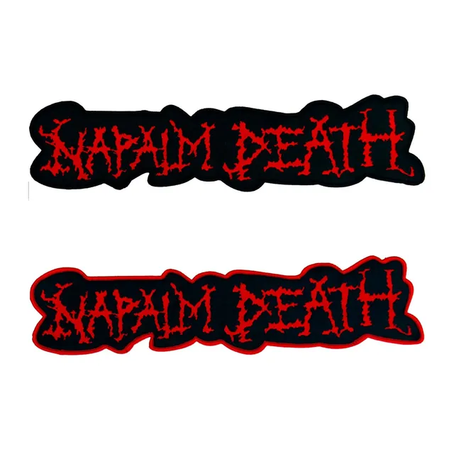 783punx-oversized-patch-napalm-death-logo-patch-tiss-bordure-rouge image 1