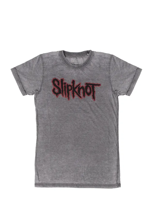 slipknot-red-logo-burnout-t-shirt-gris-homme image 1