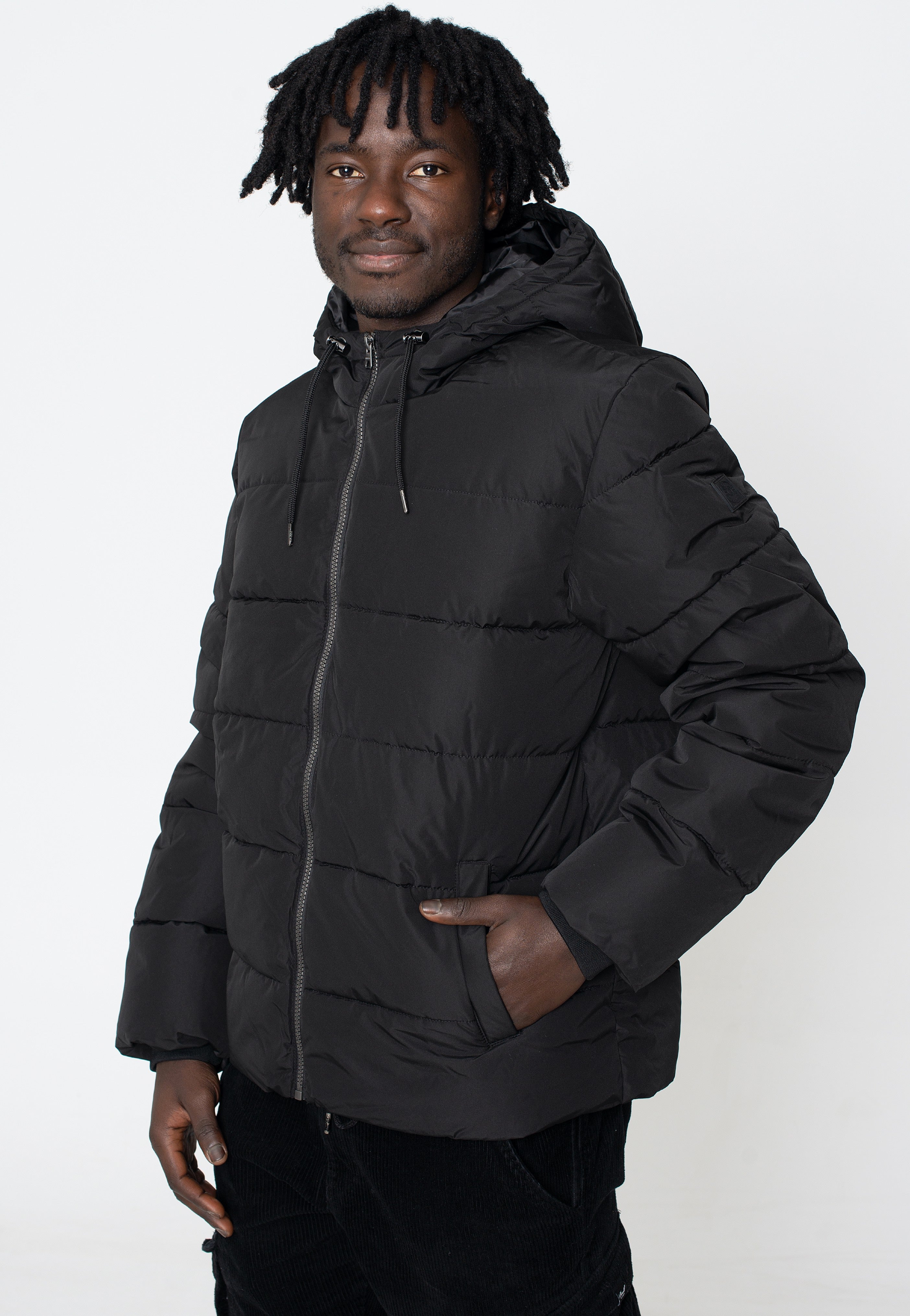 only-sons-melvin-life-quilt-hood-veste-noire-homme image 2