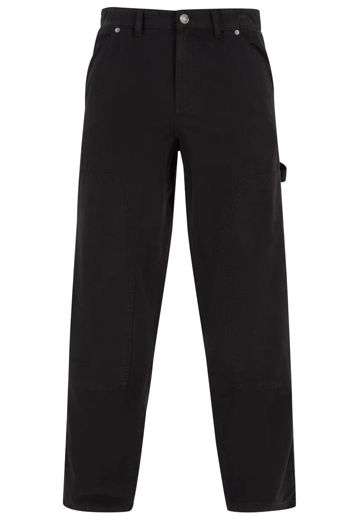 urban-classics-twill-double-knee-pantalon-noir-coton-tapered image 5
