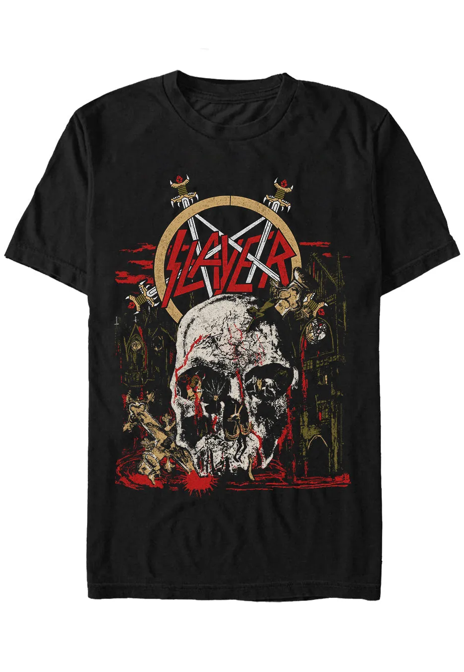 slayer-south-of-heaven-vintage-t-shirt-thrash-noir-homme image 1