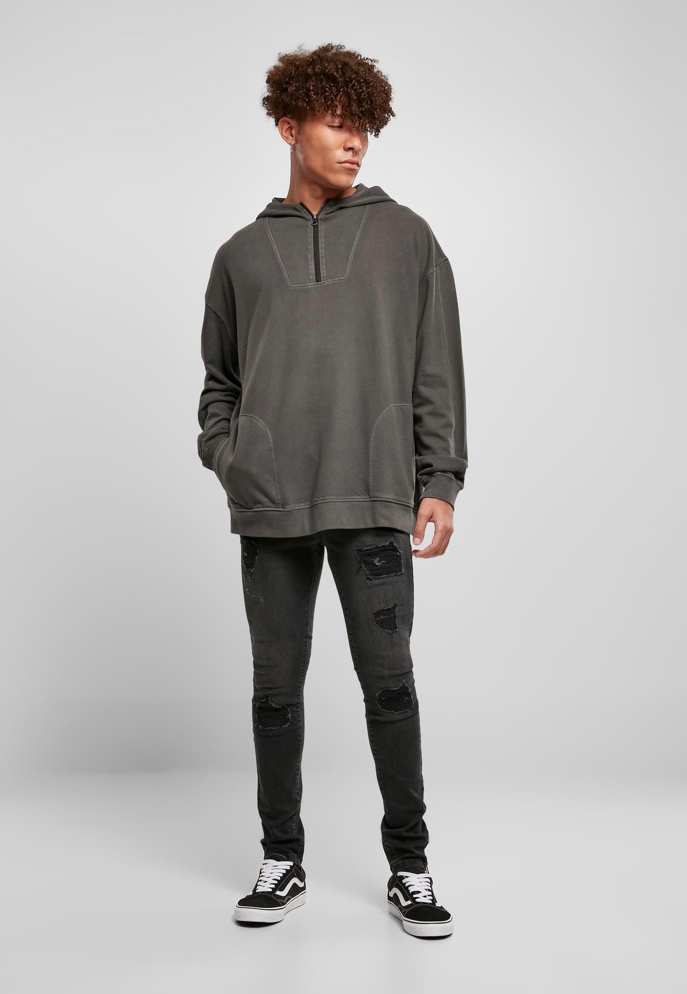 urban-classics-overdyed-camp-blackbird-hoodie-noir-m image 5