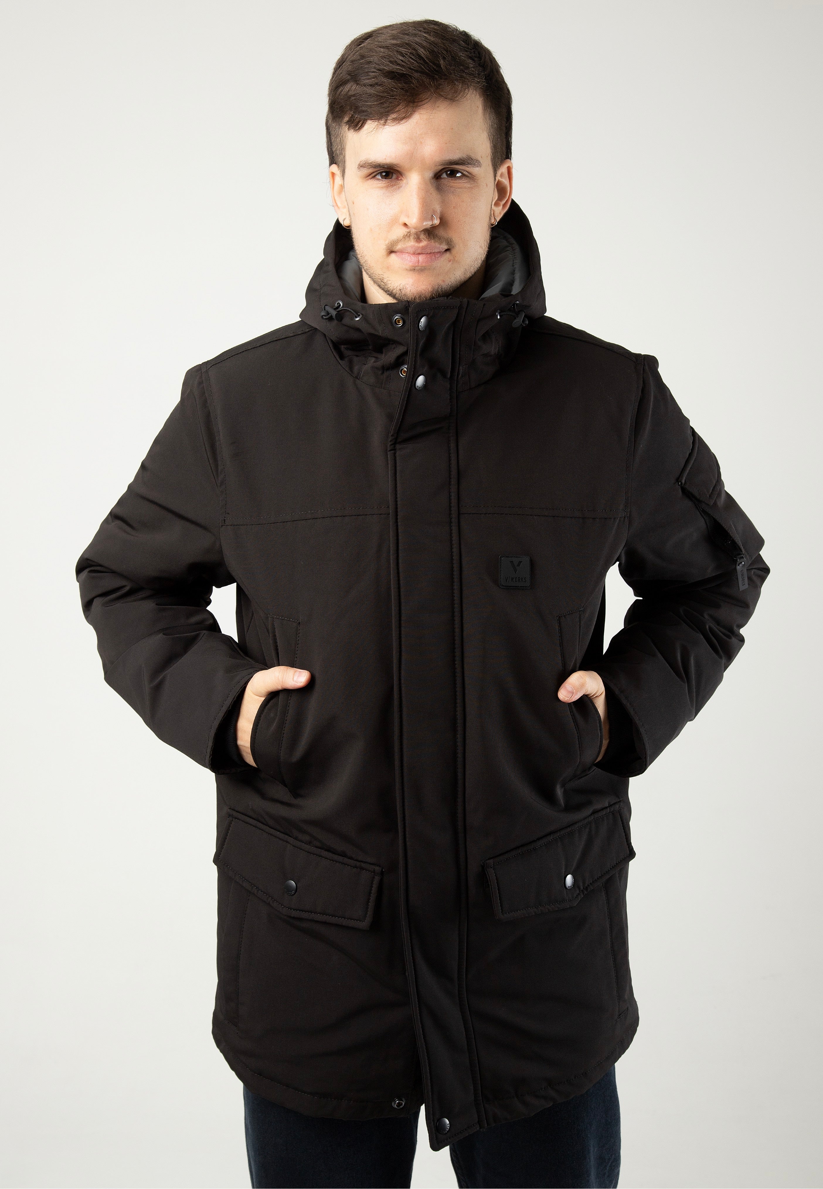 vintage-industries-gavyn-black-veste-hiver-noire image 1