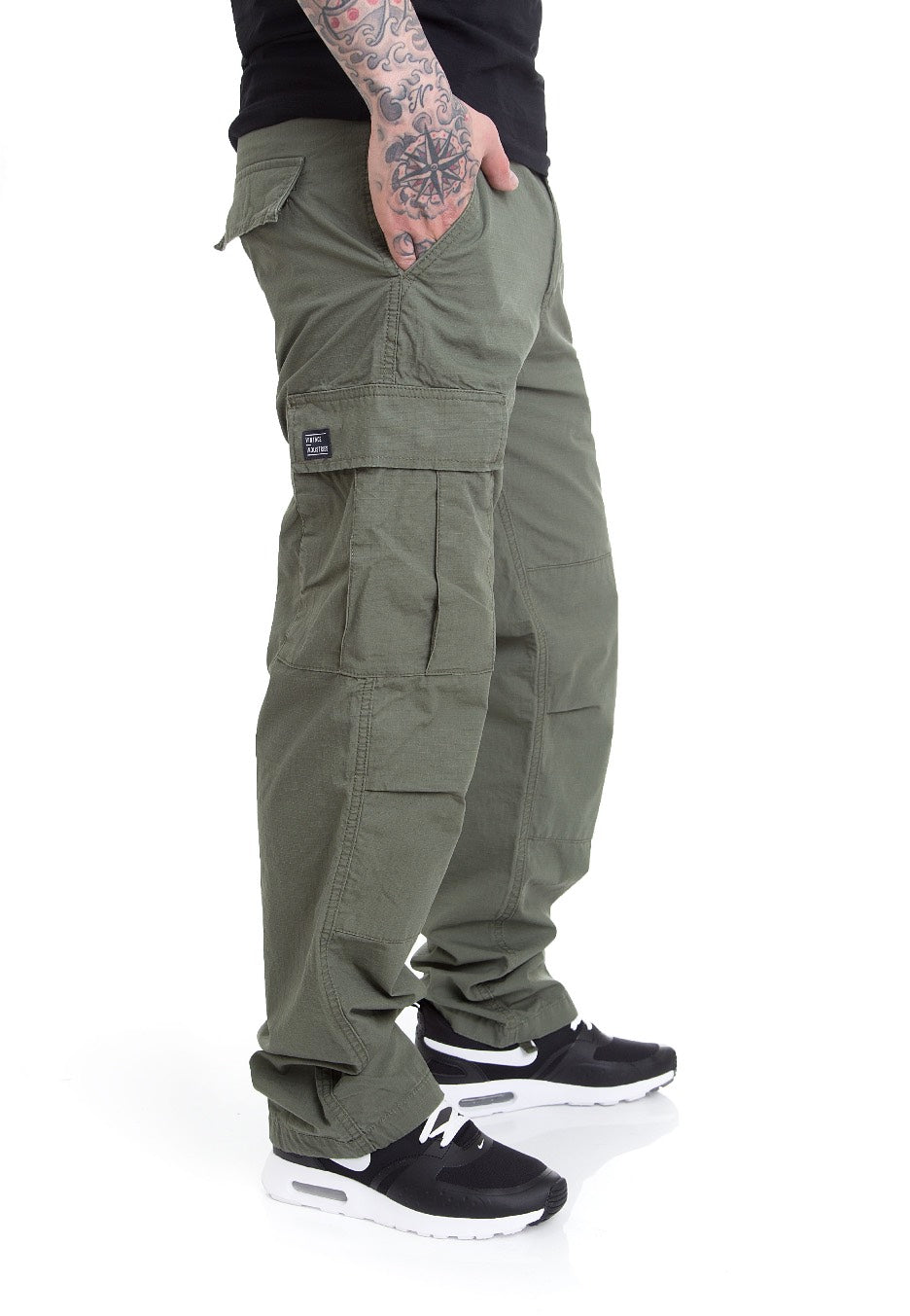 vintage-industries-tyrone-bdu-pantalon-cargo-olive-w32-coton image 2