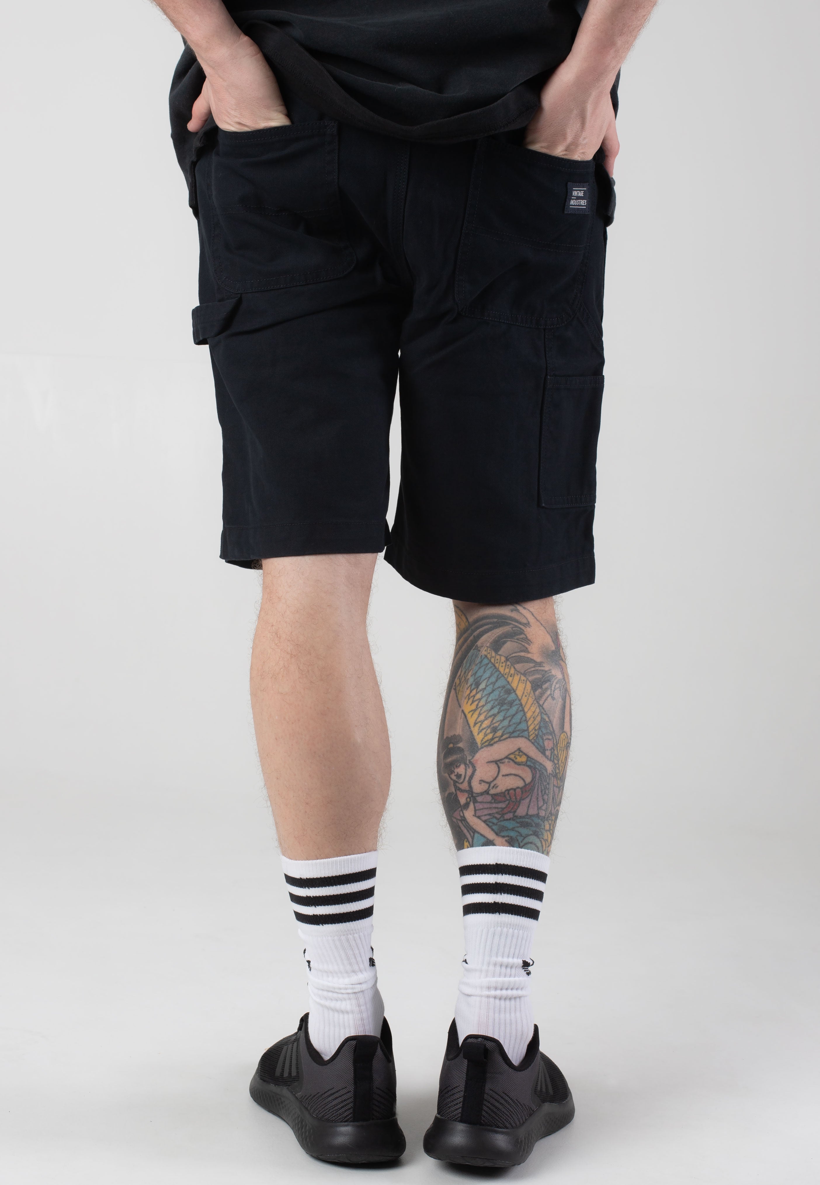 vintage-industries-dayton-black-short-cargo-noir-homme-coton image 2