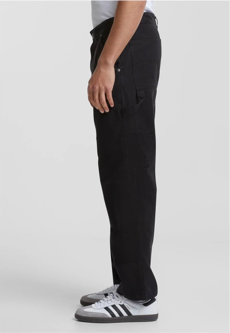 urban-classics-twill-double-knee-pantalon-noir-coton-tapered image 4