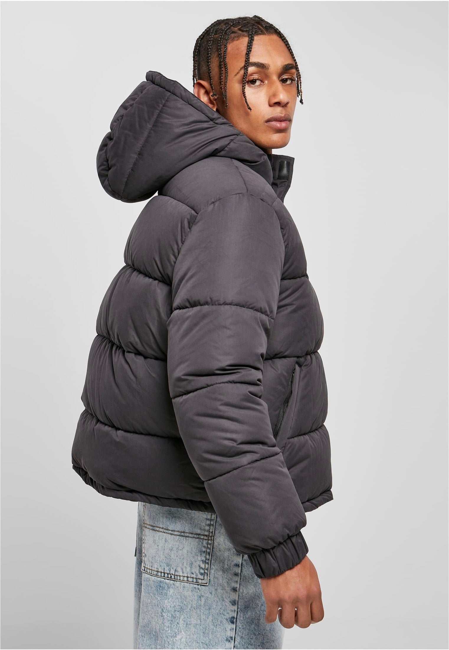 urban-classics-hooded-cropped-veste-noire-streetwear image 6