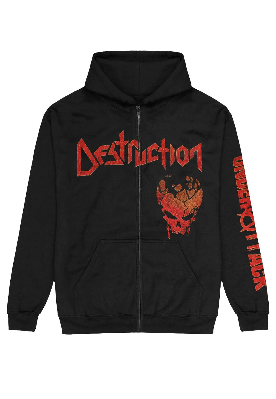 destruction-under-attack-sweat-zipper-thrash-metal-noir image 1
