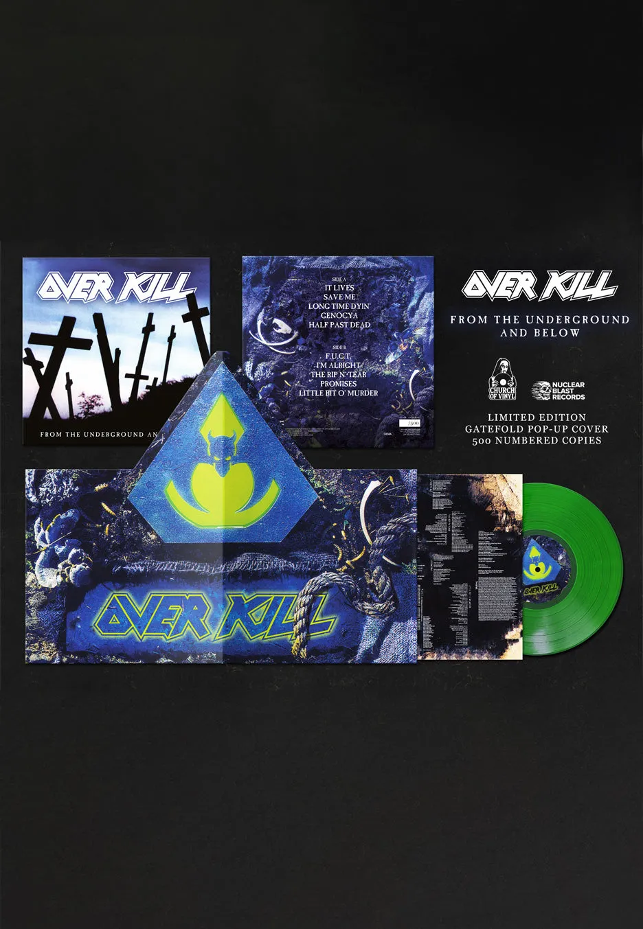 overkill-from-the-underground-and-below-vinyle-vert-pop-up image 1