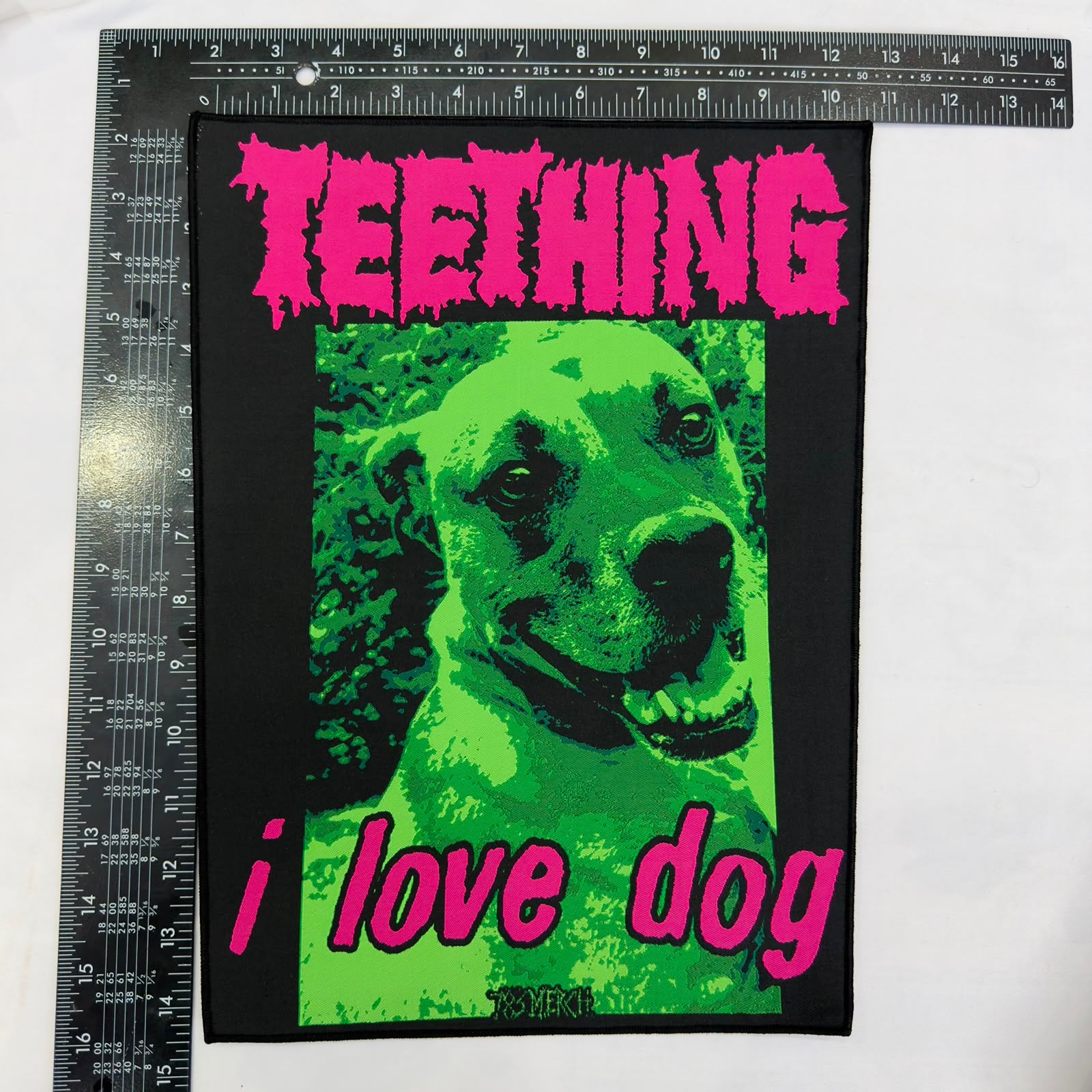 783punx-backpatch-teething-i-love-dog-cusson-dos-tiss-bordure-noire image 3