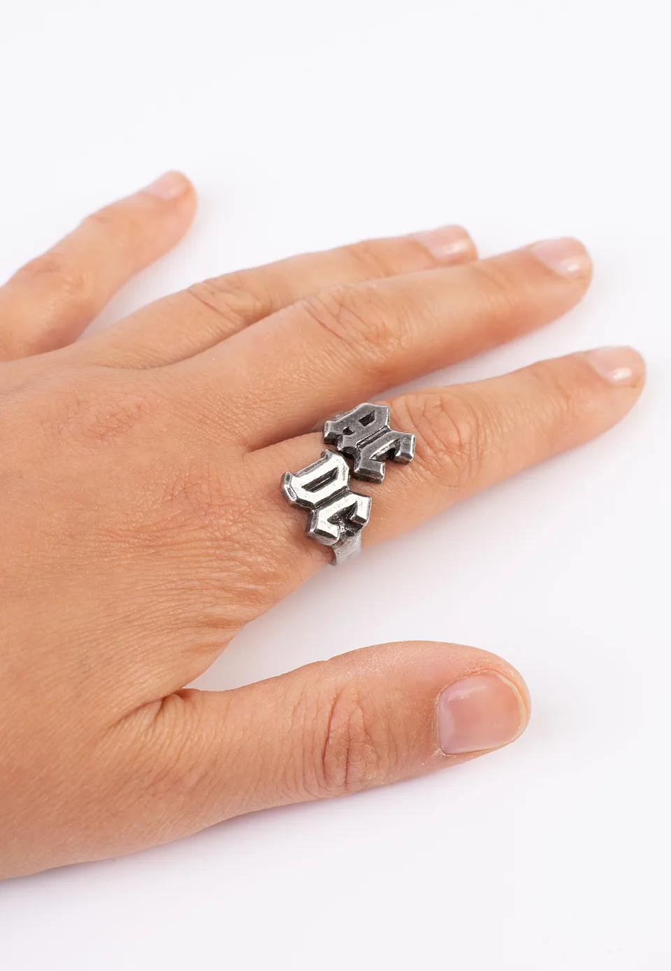 ac-dc-logo-bague-acier-gris-taille-s-m image 1