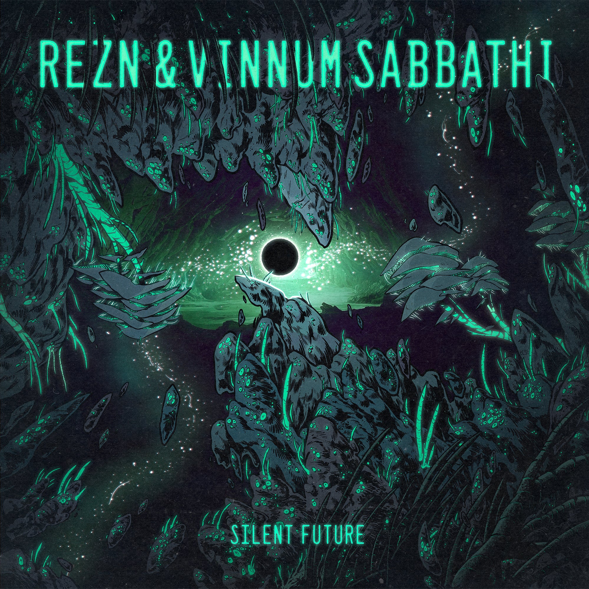 rezn-silent-future-vinyle-lp-vert-translucide-limit image 1