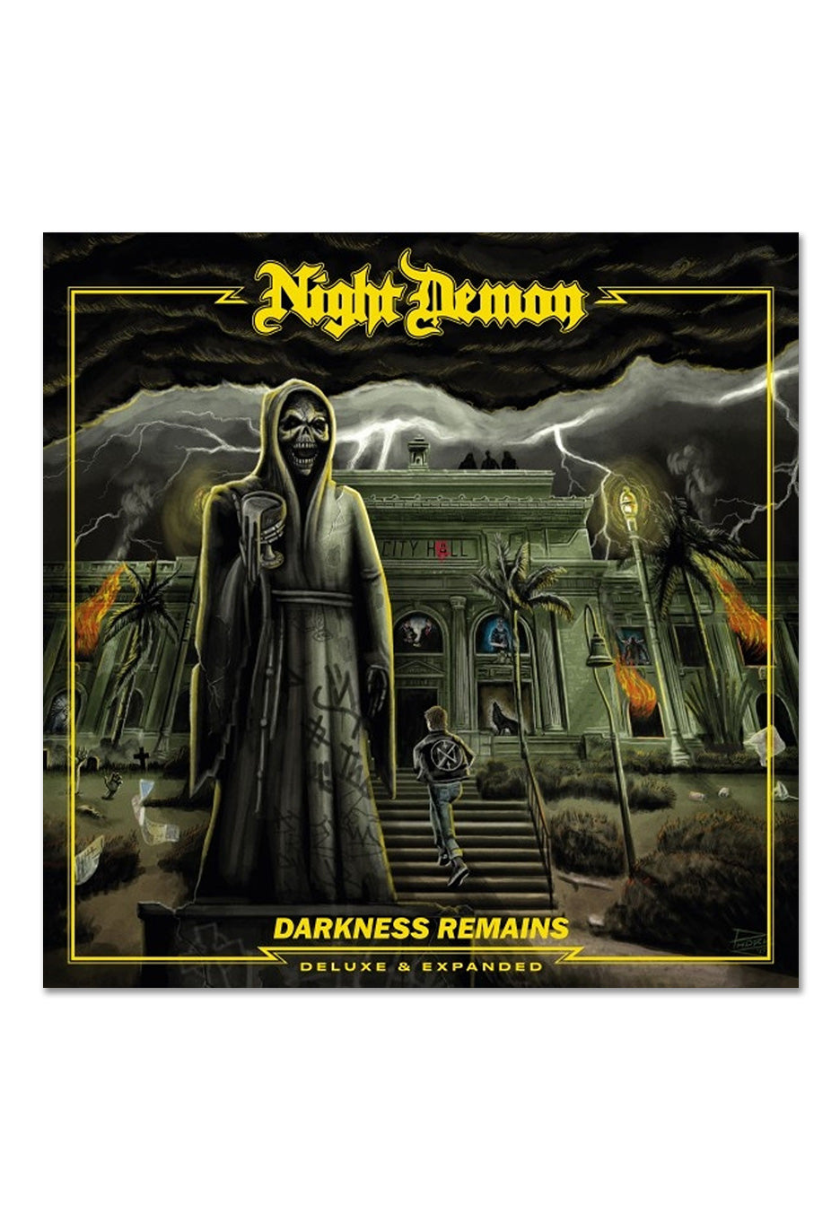 night-demon-darkness-remains-vinyle-jaune-marbr-heavy-metal image 2