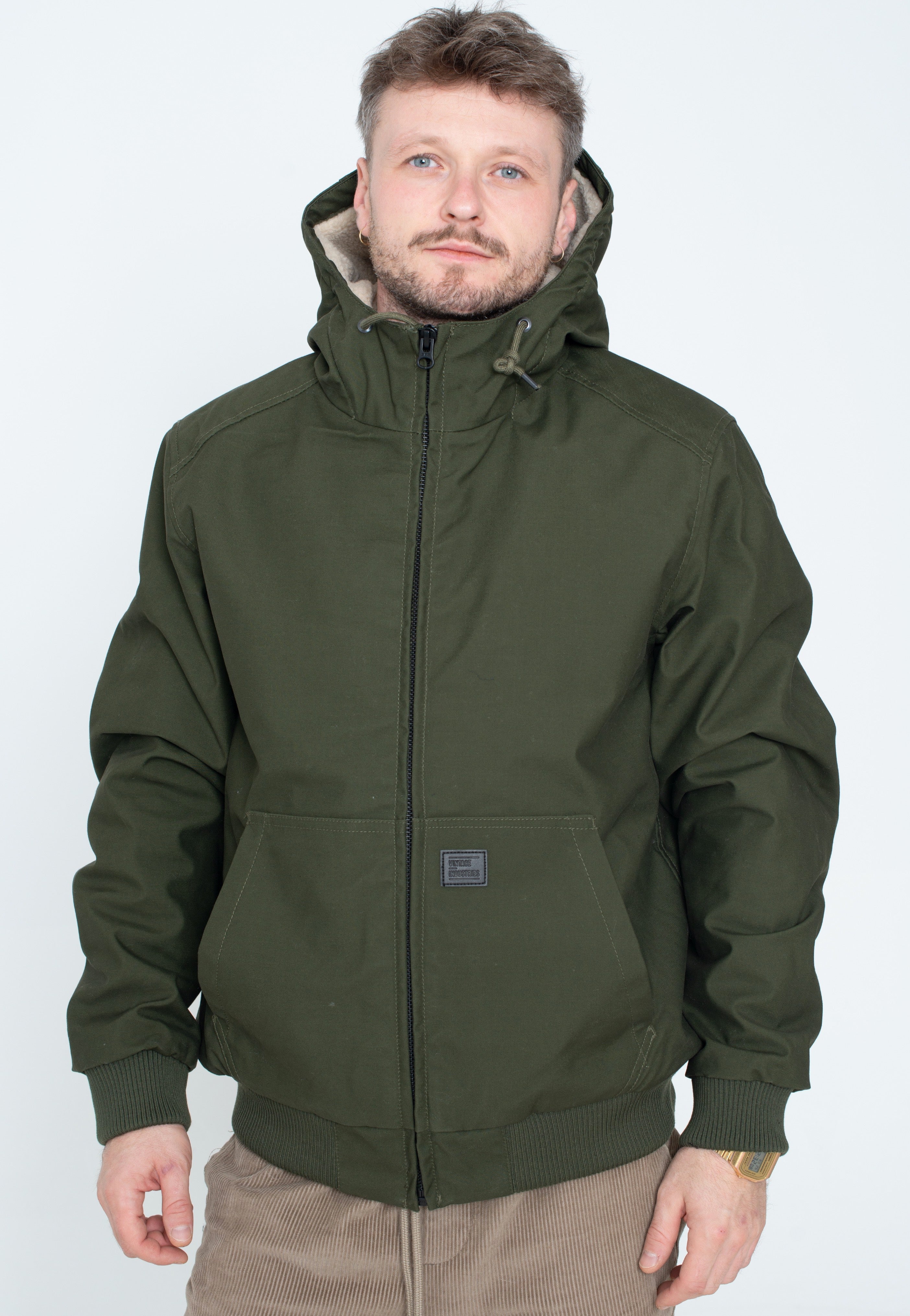 vintage-industries-datton-veste-olive-hiver-homme image 1