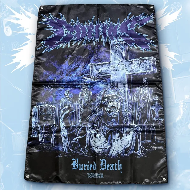 coffins-buried-death-wall-flag-textile-100x70-cm image 1