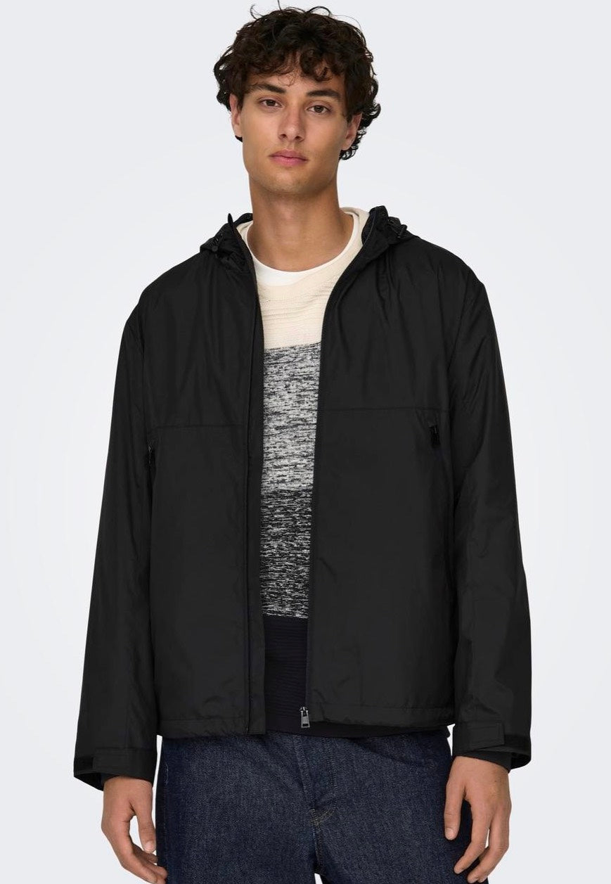 only-sons-eran-hood-black-coupe-vent-noir-homme image 1