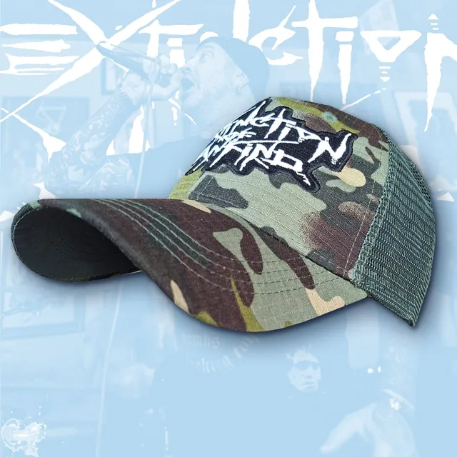 extinction-of-mankind-casquette-trucker-camo-logo-phospho image 1