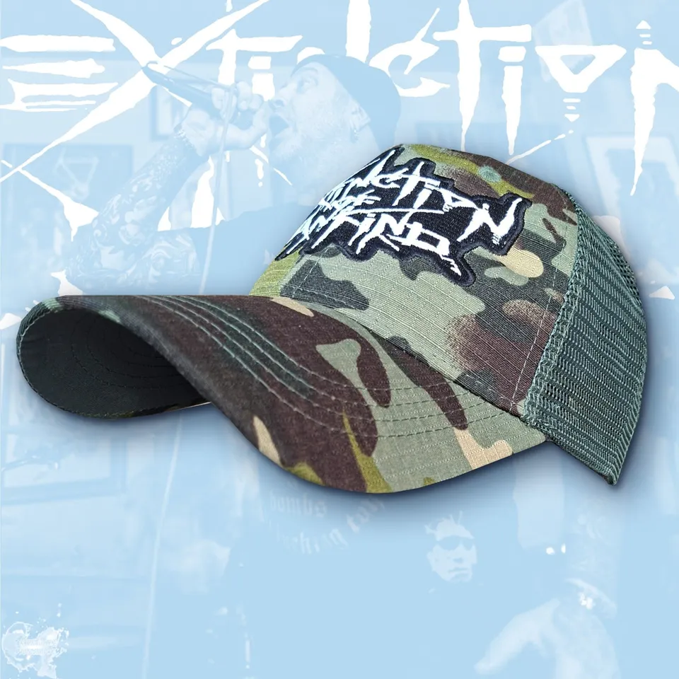 extinction-of-mankind-casquette-trucker-camo-logo-phospho image 1