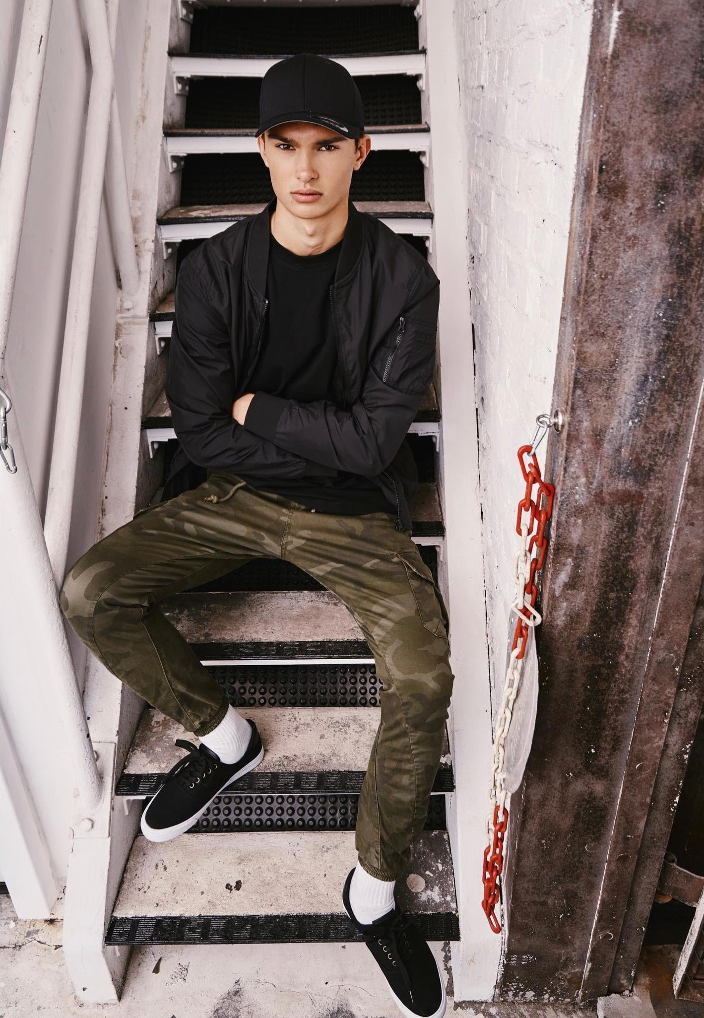 urban-classics-camo-cargo-pantalon-olive-camouflage image 2