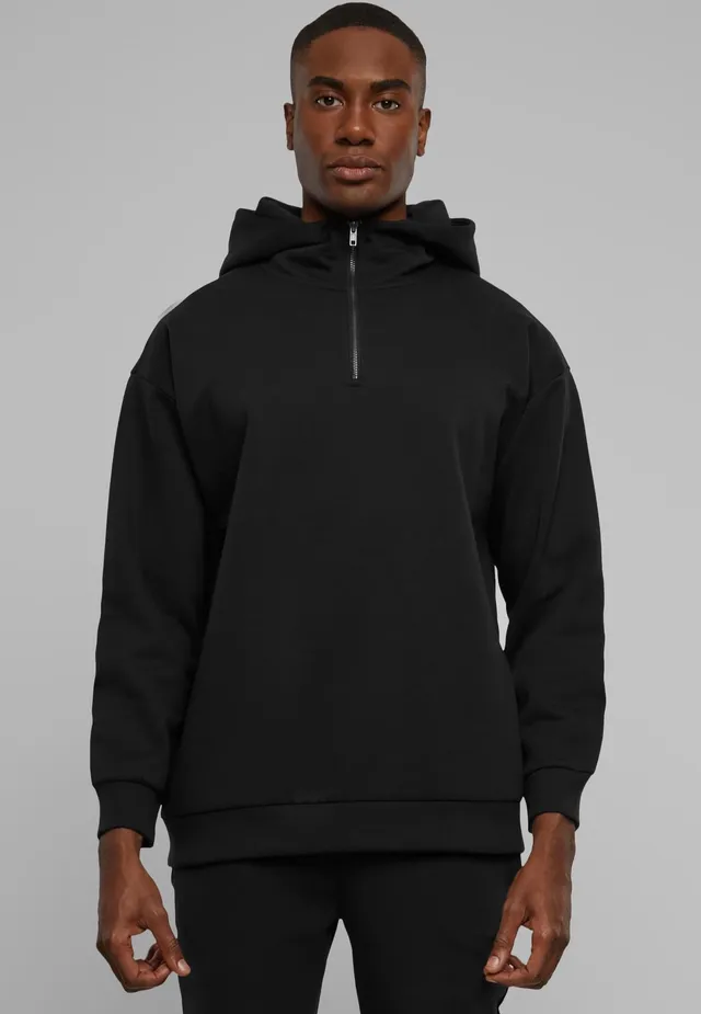 urban-classics-zipped-high-neck-hoodie-noir-homme image 1