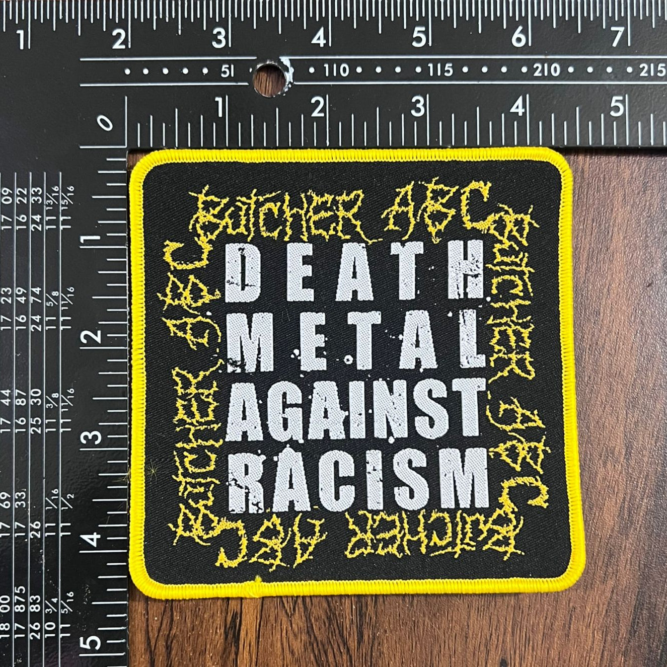 butcher-abc-death-metal-against-racism-patch-tiss-jaune image 3