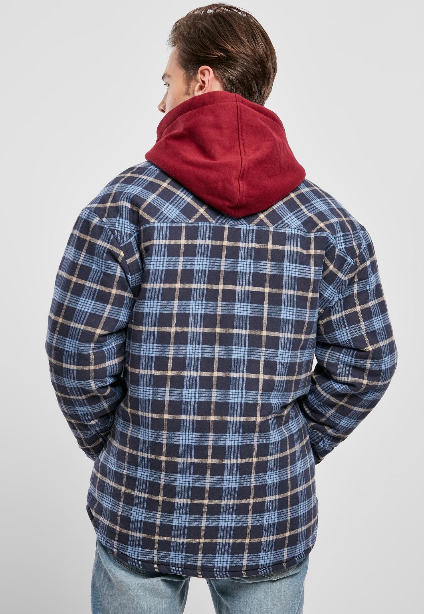 urban-classics-plaid-quilted-veste-carreaux-bleu-clair-taille-m image 4