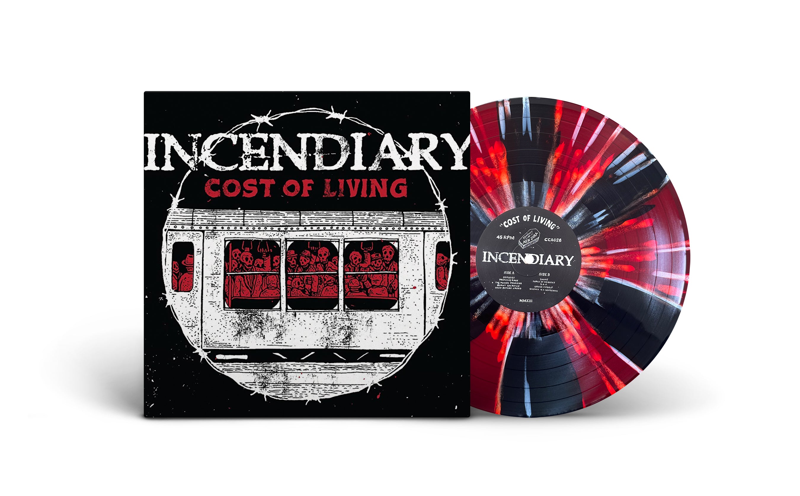 incendiary-cost-of-living-vinyle-lp-rouge-splatter image 2