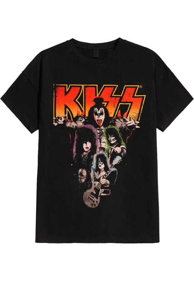 kiss-neon-band-t-shirt-noir-homme image 1