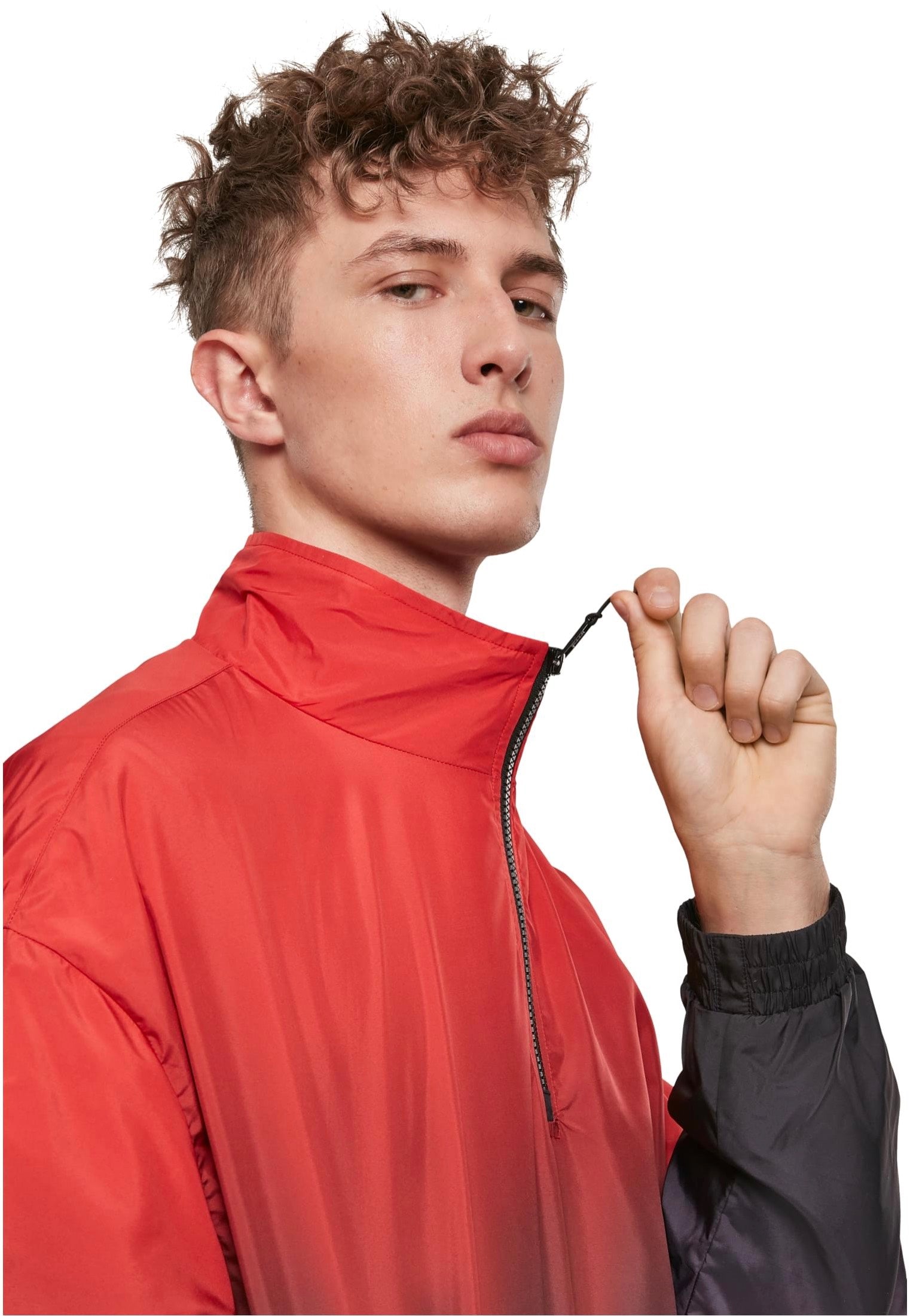 urban-classics-gradient-veste-pullover-noir-rouge-m image 4