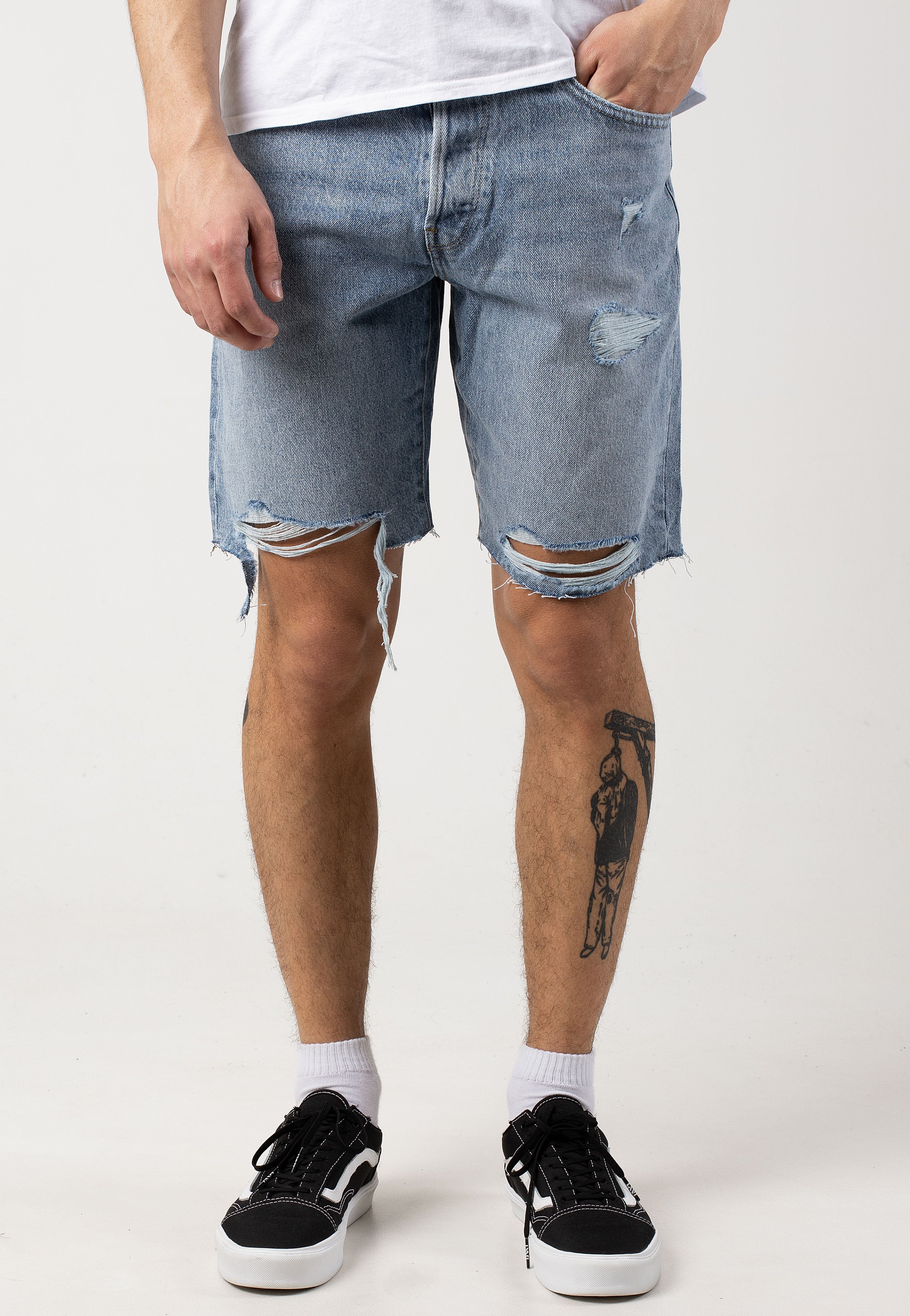 only-sons-edge-destroy-short-jean-bleu-clair-homme image 1