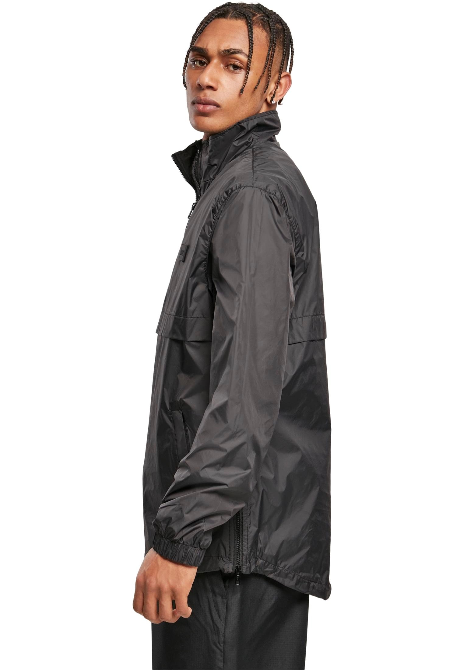 urban-classics-stand-up-collar-veste-noire-homme-pull-over image 6