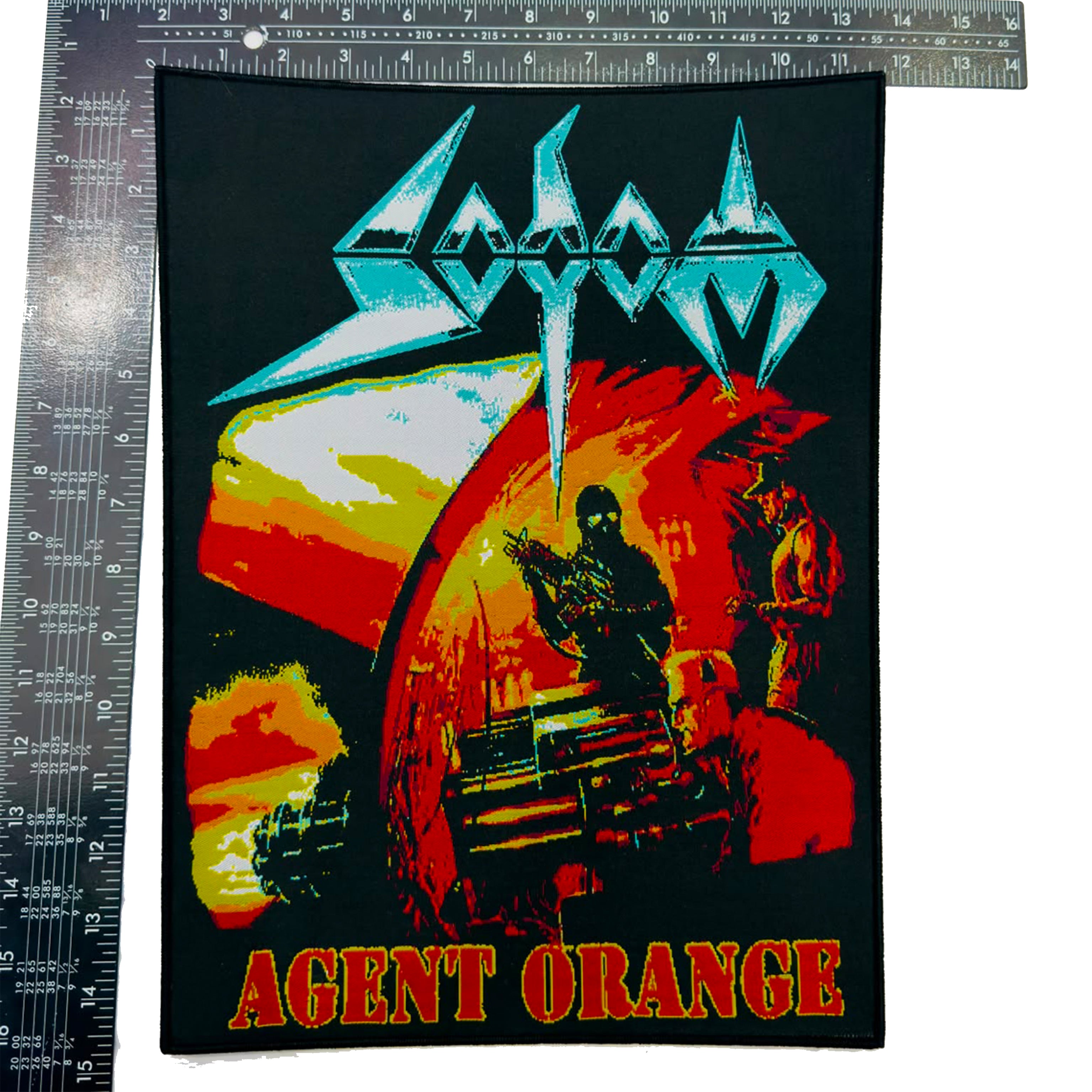sodom-agent-orange-backpatch-dos-bordure-noire image 3