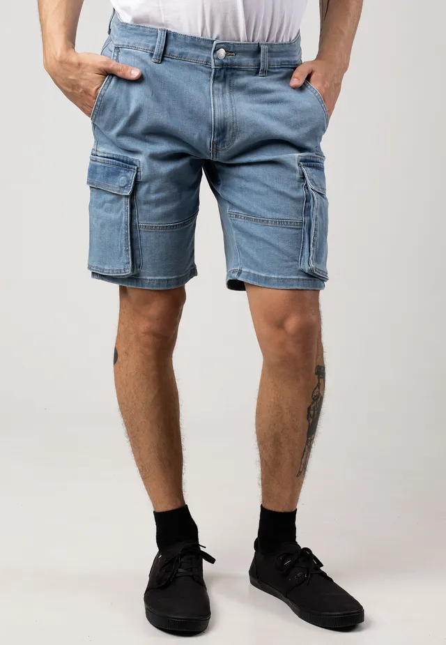 only-sons-cam-stage-cargo-short-jean-bleu-clair-denim image 1