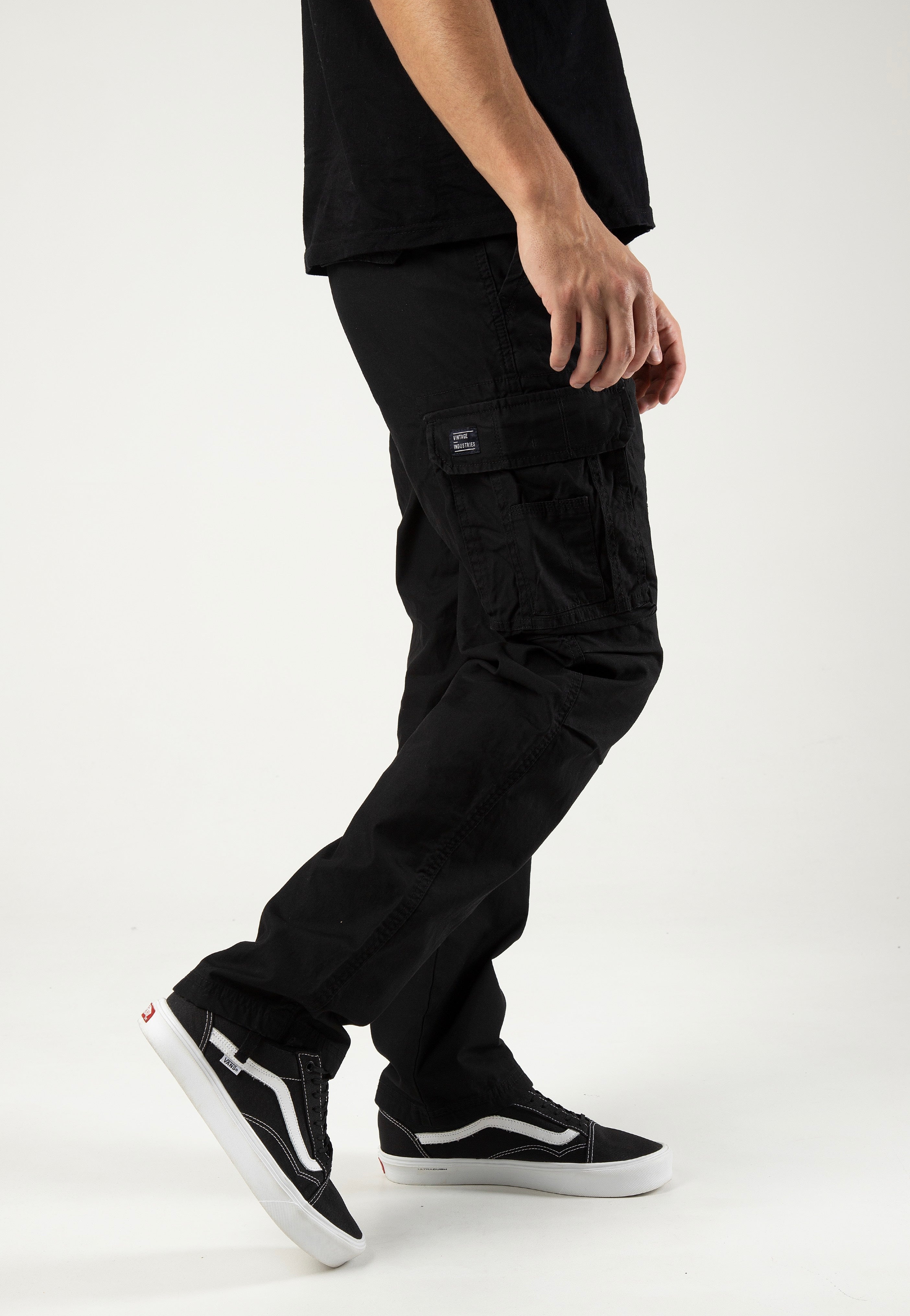 vintage-industries-reef-pantalon-cargo-noir image 3