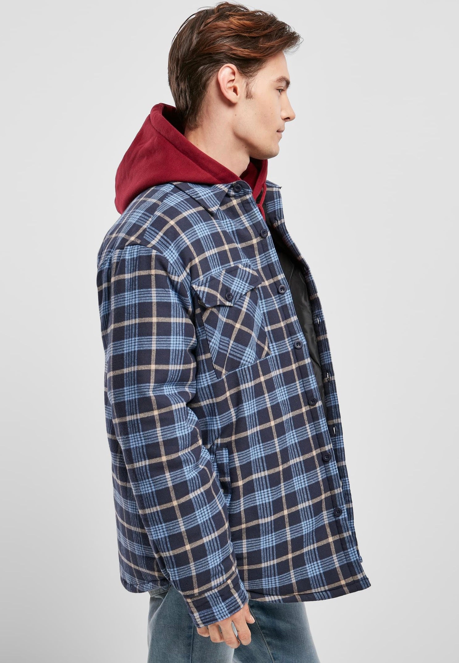 urban-classics-plaid-quilted-veste-carreaux-bleu-clair-taille-m image 5