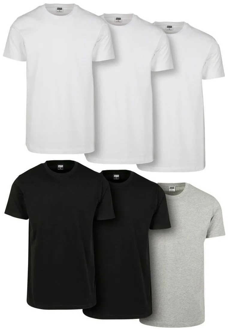 urban-classics-basic-pack-6-t-shirt-blanc-noir-gris image 1