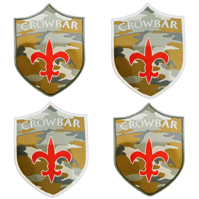 crowbar-fleur-de-lis-brown-camo-patch-tiss-bordure-blanche image 1