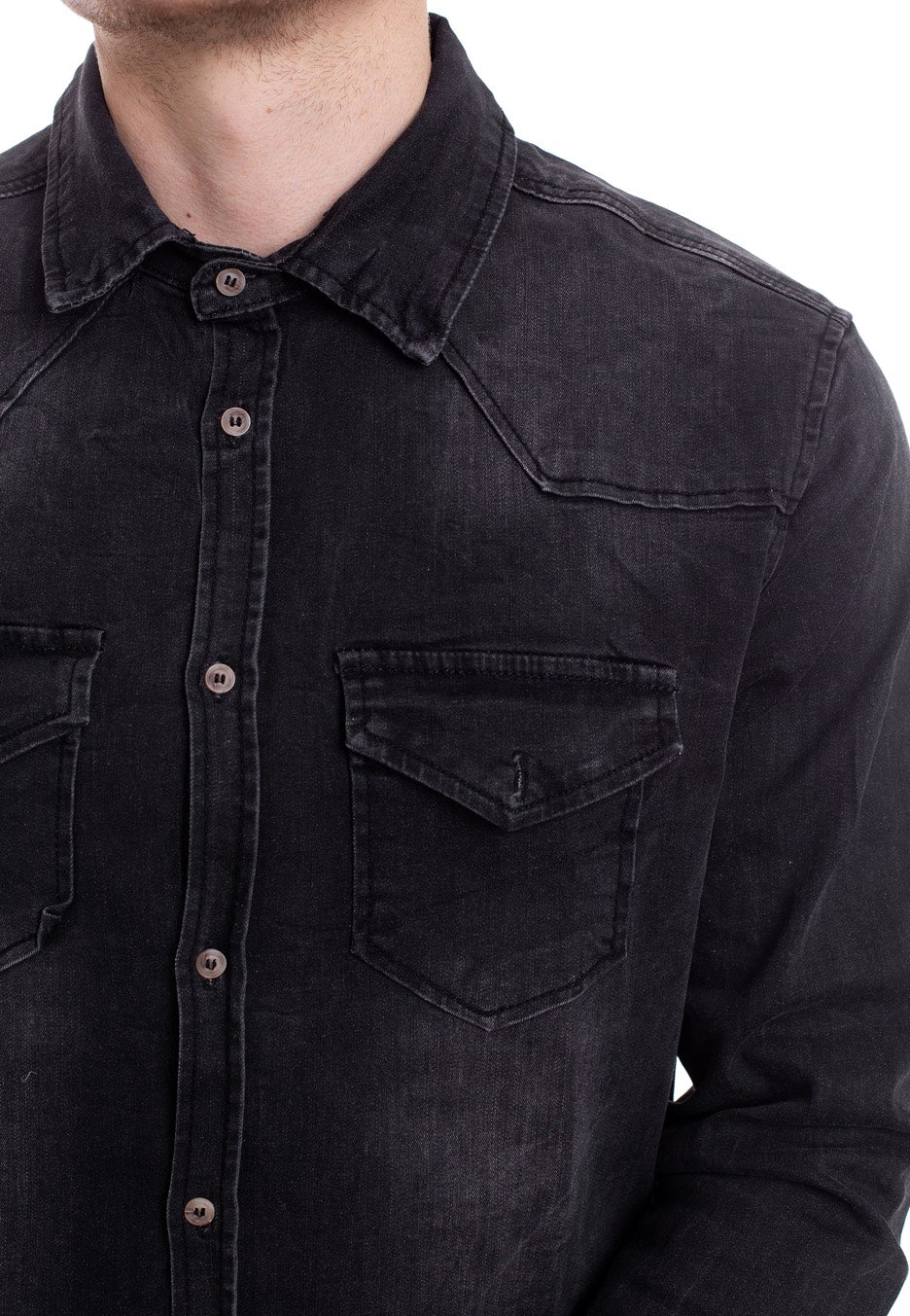 brandit-riley-denim-black-chemise-jean-noir-taille-m image 6