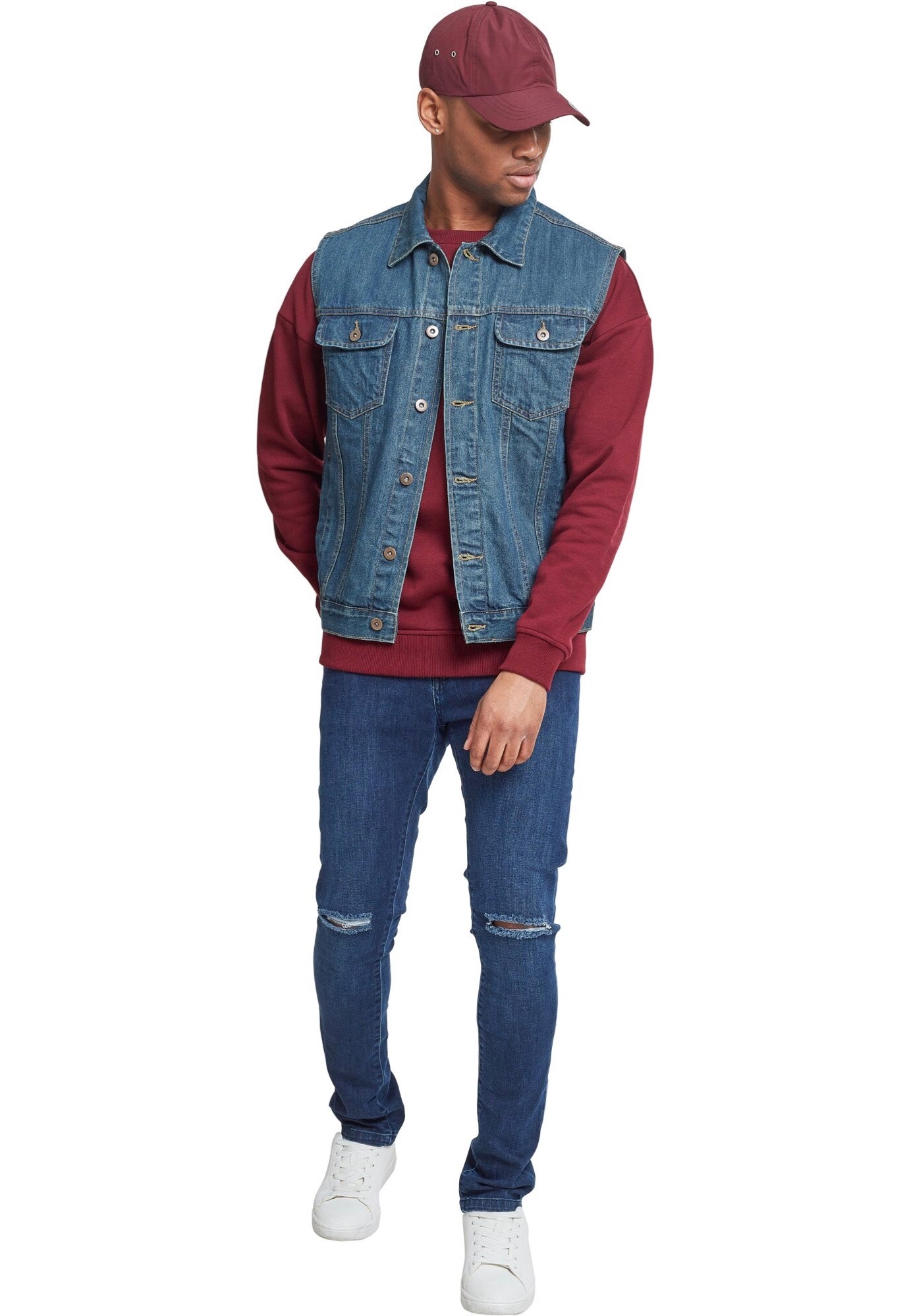 urban-classics-denim-gilet-jean-homme-bleu-denim image 2